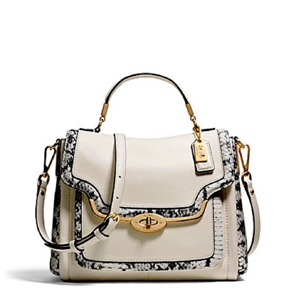 Coach Madison Two Tone Python Handbag